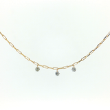 Lady's 14K Yellow Gold Three-Stone Dancing Diamond Necklace