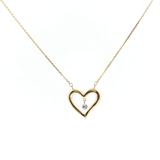 14K Yellow Gold Dancing Diamond Heart Pendant