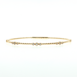 14K Yellow Gold Diamond Bead Stack Bangle | 0.32ctw Natural