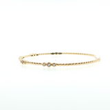 14K Yellow Gold Diamond Bead Stack Bangle | 0.32ctw Natural