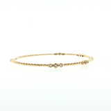 14K Yellow Gold Diamond Bead Stack Bangle | 0.32ctw Natural