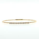 14K Yellow Gold Bezel & Bead Diamond Stack Bangle | 0.36ctw