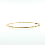 14K Yellow Gold Bezel & Bead Diamond Stack Bangle | 0.36ctw