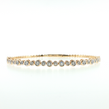 14K Yellow Gold Bezel & Bead Diamond Stack Bangle | 0.70ctw