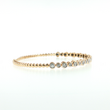 14K Yellow Gold Bezel & Bead Diamond Stack Bangle | 0.70ctw