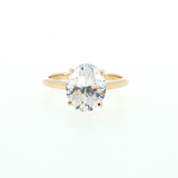 14K Yellow Gold 3.00ct Oval CZ Solitaire Semi-Mount Ring