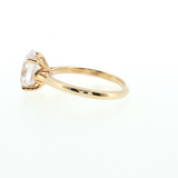 14K Yellow Gold 3.00ct Oval CZ Solitaire Semi-Mount Ring
