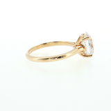 14K Yellow Gold 3.00ct Oval CZ Solitaire Semi-Mount Ring