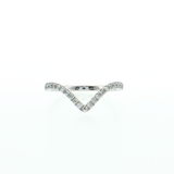 14k White Gold Contour Diamond Wedding Band | 0.25ctw Size 6.5