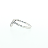 14k White Gold Contour Diamond Wedding Band | 0.25ctw Size 6.5