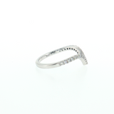 14k White Gold Contour Diamond Wedding Band | 0.25ctw Size 6.5