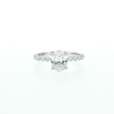 14k White Gold Hidden Halo Oval Semi-Mount | 0.45ctw Size 6.5