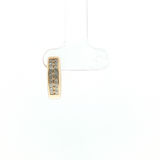 14k Yellow Gold Single Princess Diamond Hoop Earring | 0.42Twt