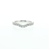 14k White Gold 0.49Twt Diamond Contour Wedding Band | Size 6.5