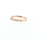 Lady's 14k Rose Gold 0.52Twt Diamond Contour Wedding Band | Size 6.5