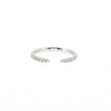 14k White Gold Diamond Tapered Open Shank Enhancer Band | 0.19Twt