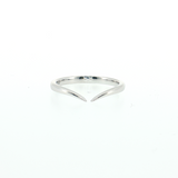 14k White Gold Chevron V-Style Open Shank Contour Band | Size 6.5