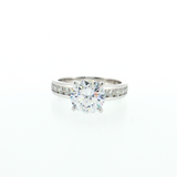 14kt White Gold Channel Set Semi-Mount with 2ct Round CZ Center