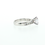 14kt White Gold Channel Set Semi-Mount with 2ct Round CZ Center