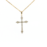 0.39ctw Diamond Cross Pendant 14K Yellow Gold | 18" Necklace