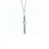 0.40ctw Diamond Cross Pendant 14K White Gold | 18" Necklace