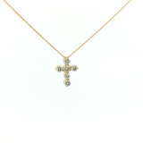 14K Yellow Gold Diamond Cross Pendant | 0.43ctw Natural Diamonds