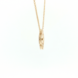 14K Yellow Gold Clover Charm Necklace | 18" Polished Cable Link