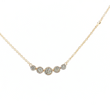 14K Yellow Gold Graduated Diamond Necklace | 0.34ctw Bezel-Set