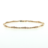14K Yellow Gold 0.73ctw Three Stone Style Tennis Bracelet - 7"