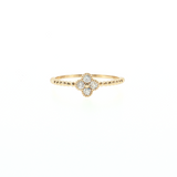 14K Yellow Gold Clover Diamond Vintage Fashion Ring - Size 7