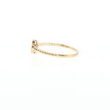 14K Yellow Gold Clover Diamond Vintage Fashion Ring - Size 7