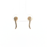 14K Yellow Gold Wave Style Diamond Drop Earrings | 0.22ctw