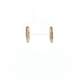 14K Yellow Gold 0.19ctw Diamond Hoop Earrings