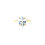 14k Yellow Gold Solitaire Semi-Mount Ring - Oval 3ct CZ | Size 6.5