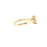 14k Yellow Gold Solitaire Semi-Mount Ring - Oval 3ct CZ | Size 6.5