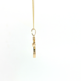 14k Yellow Gold Pave Diamond Cross Pendant - 18" Cable Chain | 0.10ctw