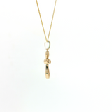14k Yellow Gold Pave Diamond Cross Pendant - 18" Cable Chain | 0.10ctw