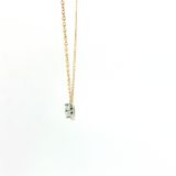 Two-Tone 14k Gold Diamond Halo Necklace - 0.28ctw Natural Diamonds