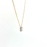 Two-Tone 14k Gold Diamond Halo Necklace - 0.28ctw Natural Diamonds