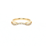 14K Yellow Gold Contour Diamond Wedding Band | 0.17ctw | Size 6.5
