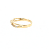 14K Yellow Gold Contour Diamond Wedding Band | 0.17ctw | Size 6.5