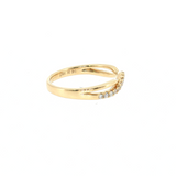 14K Yellow Gold Contour Diamond Wedding Band | 0.17ctw | Size 6.5