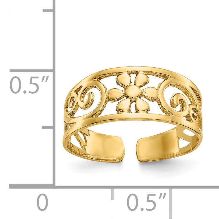 14k Floral Toe Ring C2062