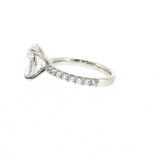 3.01Ct Oval Lab Diamond Engagement Ring | 14K White Gold Shared Prong