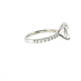 3.01Ct Oval Lab Diamond Engagement Ring | 14K White Gold Shared Prong