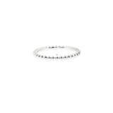 14K White Gold 2mm Bead Style Plain Wedding Band | Size 6.5