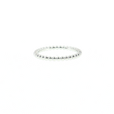 14K White Gold 2mm Bead Style Plain Wedding Band | Size 6.5