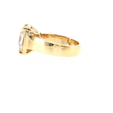 14K Yellow Gold Antique Cushion Wide Band Solitaire Semi-Mount | Size 6.5