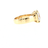 14K Yellow Gold Antique Cushion Wide Band Solitaire Semi-Mount | Size 6.5