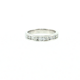 14k White Gold 0.49ctw Channel Set Diamond Wedding Band Size 6.5